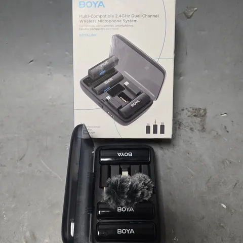 BOXED BOYA MULTI-COMPATIBLE DUAL CHANNEL WIRELESS MICROPHONE SYSTEM 