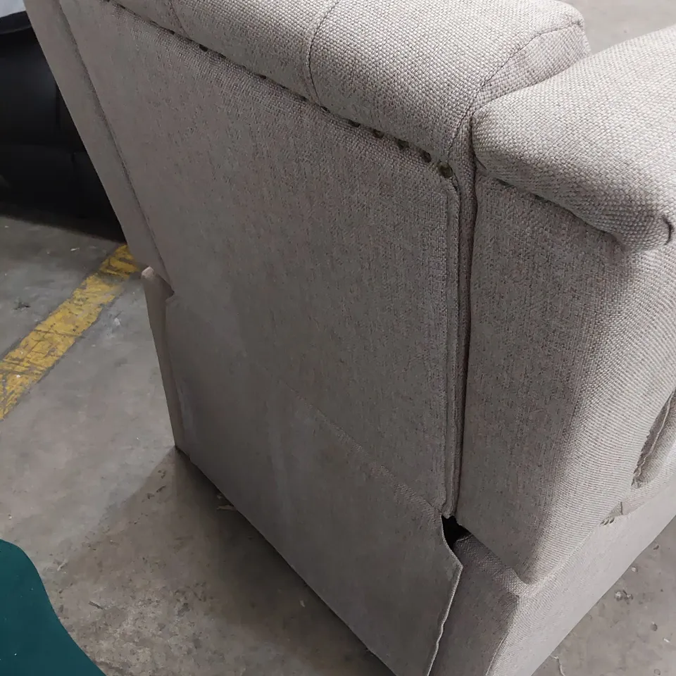 DESIGNER PUSH BACK RECLINING EASY CHAIR LIGHT GREY FABRIC