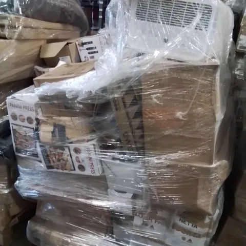 PALLET OF ELECTRICAL ITEMS AND HOUSEHOLD GOODS TO INCLUDE;HAND BLENDER,LEAF BLOWER,AIR CONDITIONING UNIT