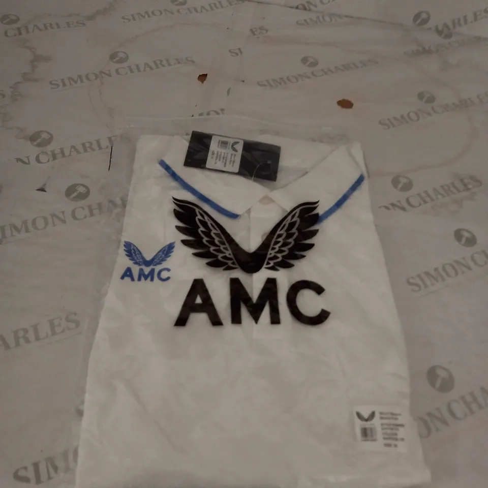 AMC SHORT SLEEVE WHITE POLO SIZE M 