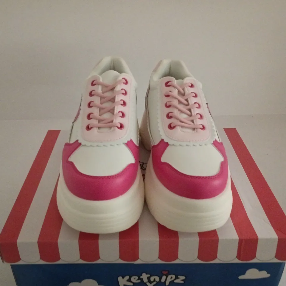 BOXED PAIR OF KETNIPZ X KOI PINK LOVEABLE ANTICS CHUNKY TRAINERS - US SIZE 9