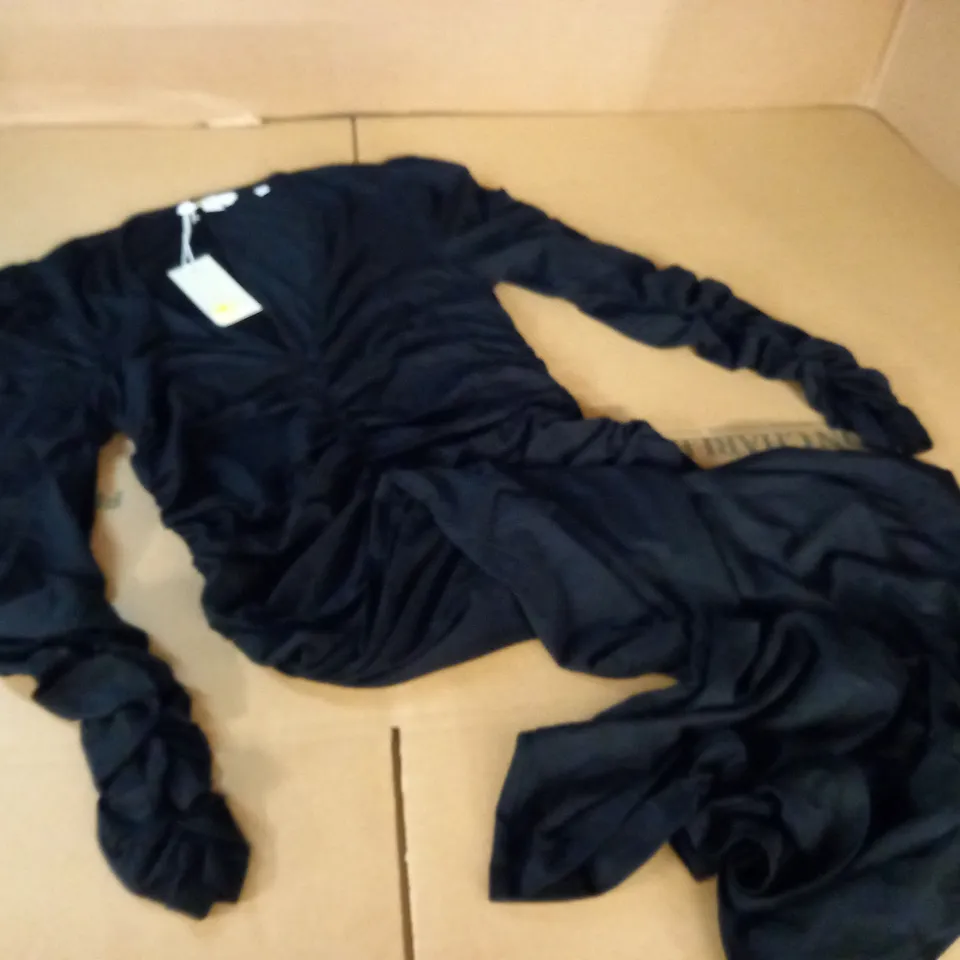 BODEN BLACKED RUCHED MAXI DRESS - UK 12 R