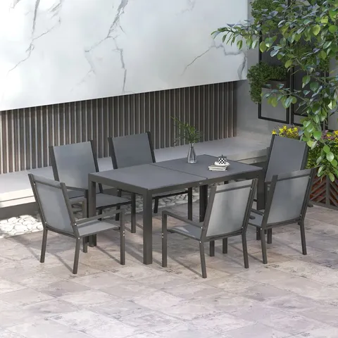 BOXED FALLSTON RECTANGULAR 6-PERSON 150CM LONG DINING SET (3 BOXES)