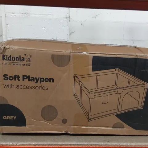 BOXED KIDOOLA SOFT PLAYPEN - GREY