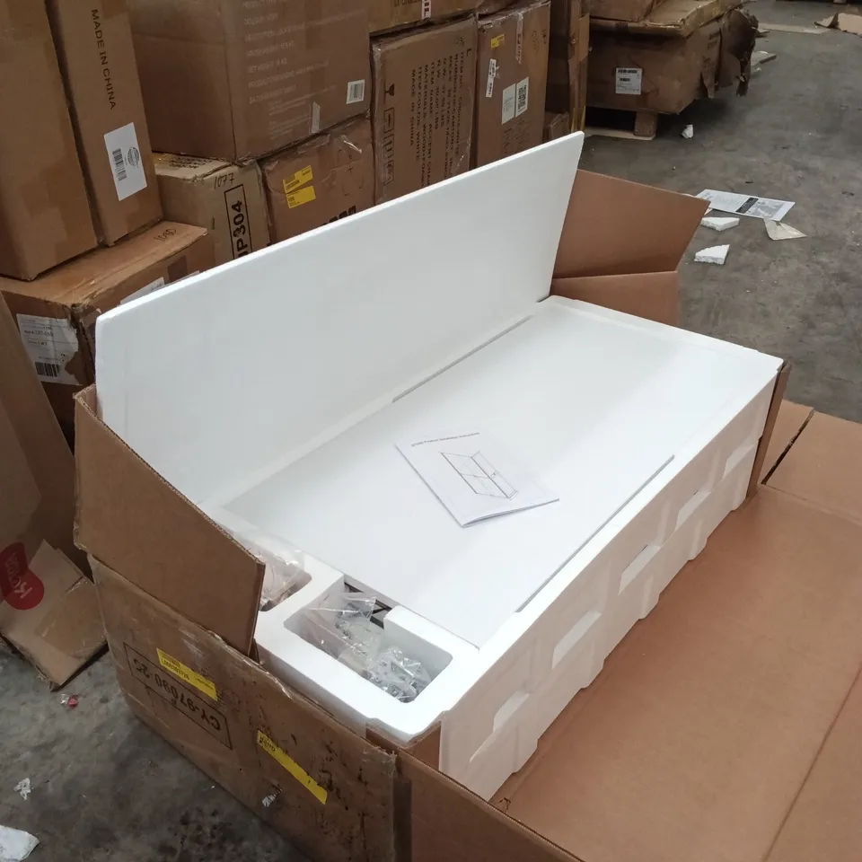 BOXED STORAGE CABINET WITH LED LIGHTING - WHITE/GLASS (1 BOX)