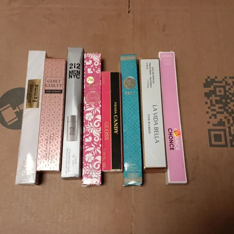 LOT OF 8 ASSORTED BOXED EAU DE PARFUMES TO INCLUDE PRADA, 2I2 AND GUILT GUILTY