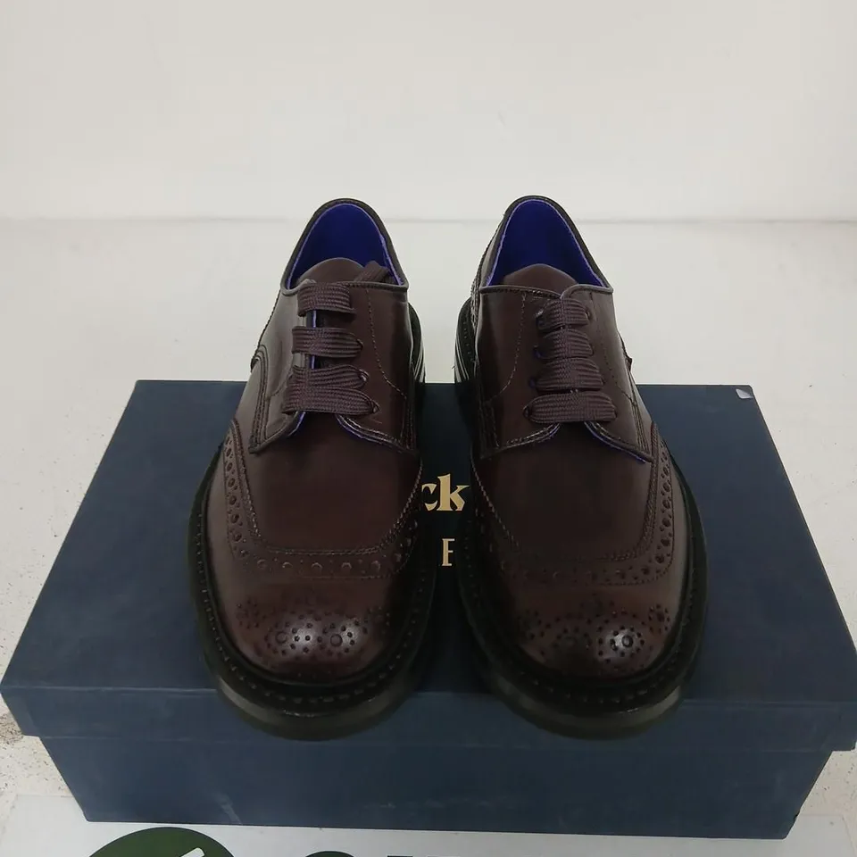 BURBERRY X TRICKER'S AUBERGINE DERBY SHOES – RUBBER SOLE, UK 3