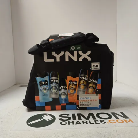 LYNX ICE CHILL SUNSET FRESH GIFT SET – 6X LYNX GROOMING PRODUCTS IN CARRY BAG