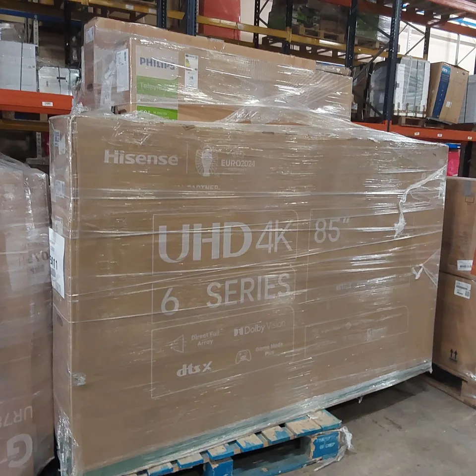 PALLET OF APPROXIMATELY 9 UNPROCESSED RAW RETURN TELEVISIONS TO INCLUDE;