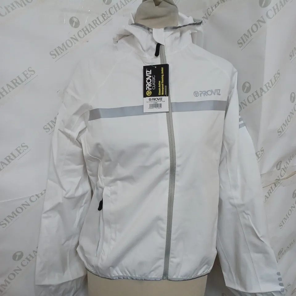 PROVIZ CLASSIC ACTIVE WATERPROOF RUNNING JACKET IN WHITE SIZE 10