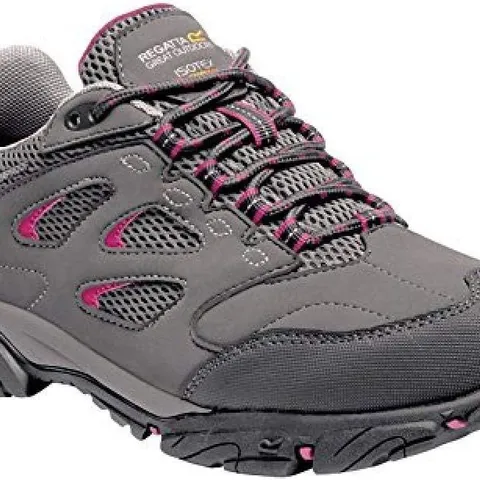 BRAND NEW REGATTA WOMEN'S HOLCOMBE III LOW WALKING SHOES IN STEEL/VIVACIOUS - UK 3