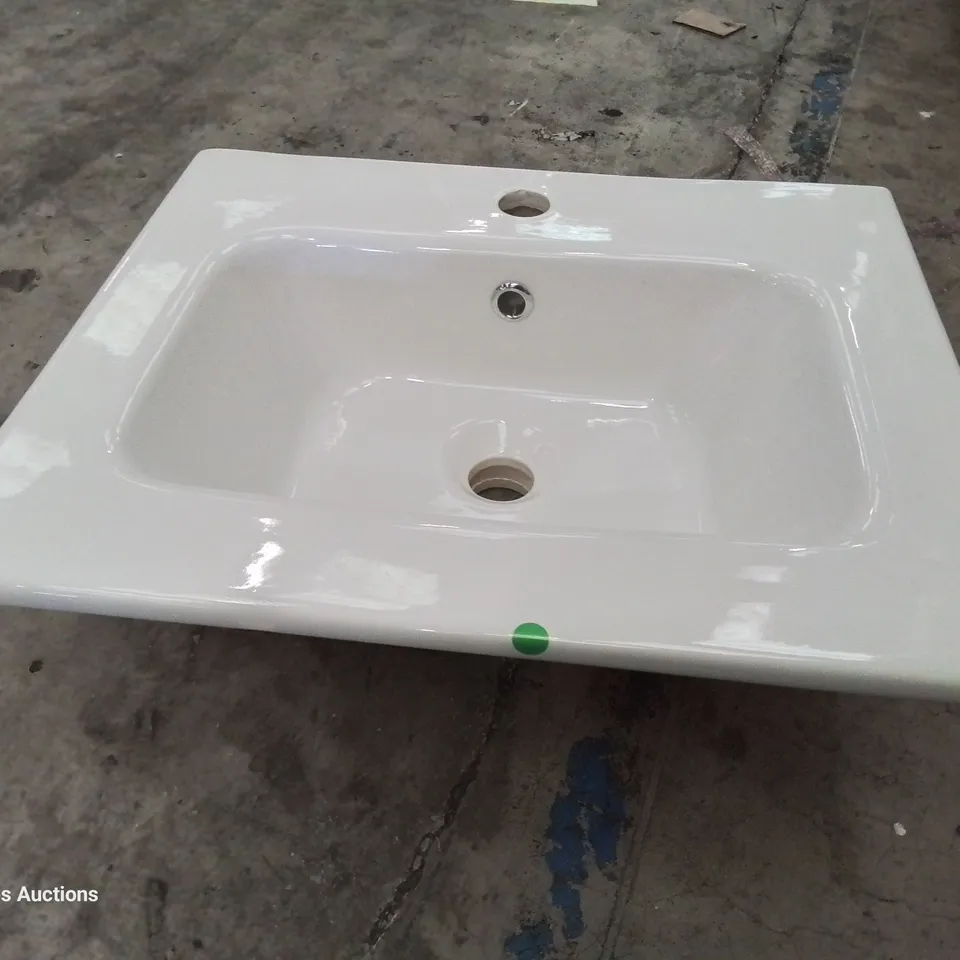 BOXED CANELLI CERAMIC SINGLE TAP VANITY BASIN WHITE 500 × 400mm