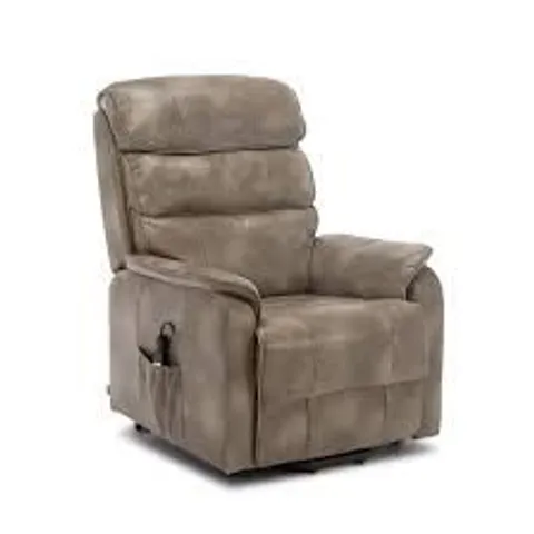 BOXED BUCKINGHAM STONE FAUX LEATHER DUAL RISE RECLINER ARMCHAIR (2 BOXES)