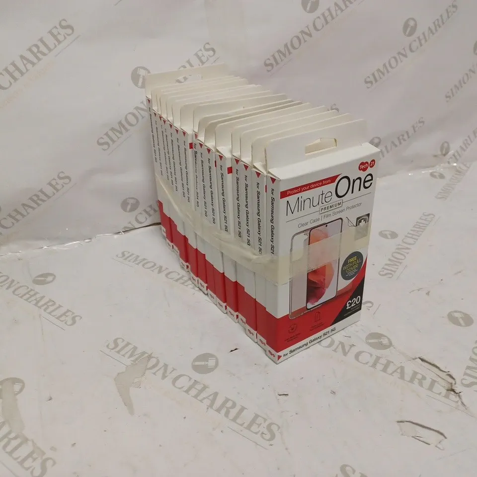 LOT OF 15 MINUTE ONE CLEAR CASE & SCREEN PROTECTOR KITS FOR SAMSUNG GALAXY S21+5G