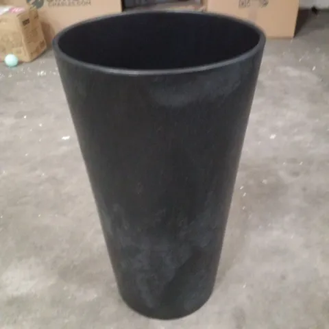 SUKRI TALL ROUND VASE PLANTER CONCRETE EFFECT RECYCLED GARDEN POT 46.6H × 25W × 25D CM - BLACK
