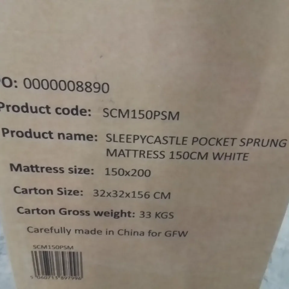 QUALITY BOXED SLEEPYCASTLE POCKET SPRUNG KINGSIZE MATTRESS 