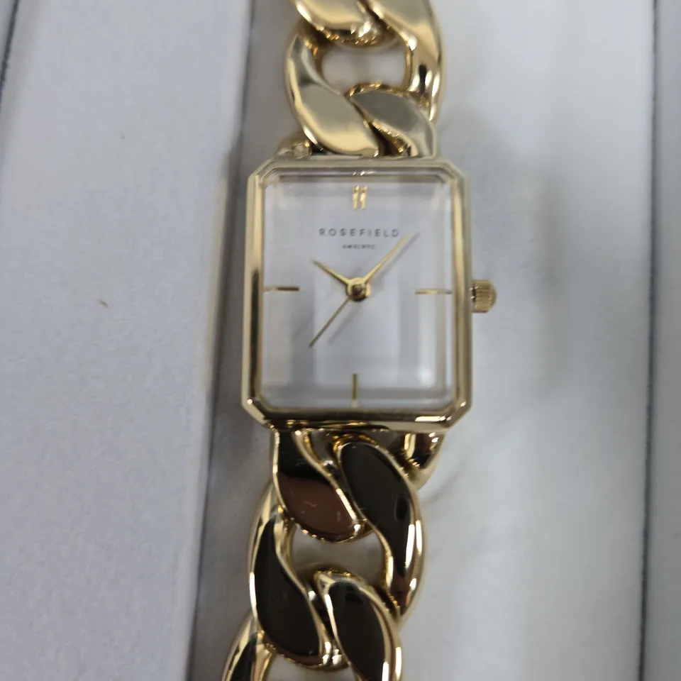 OCTAGON XS CHAIN WATCH STUDIO EDITION WITH SILVER DIAL IN A GOLD IP CASE AND STAINLESS STEEL BRACELET