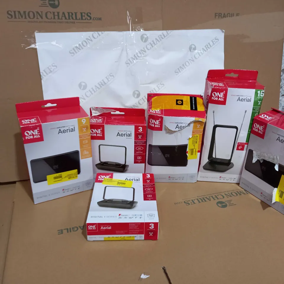 6 ASSORTED ONE-FOR-ALL AERIALS 