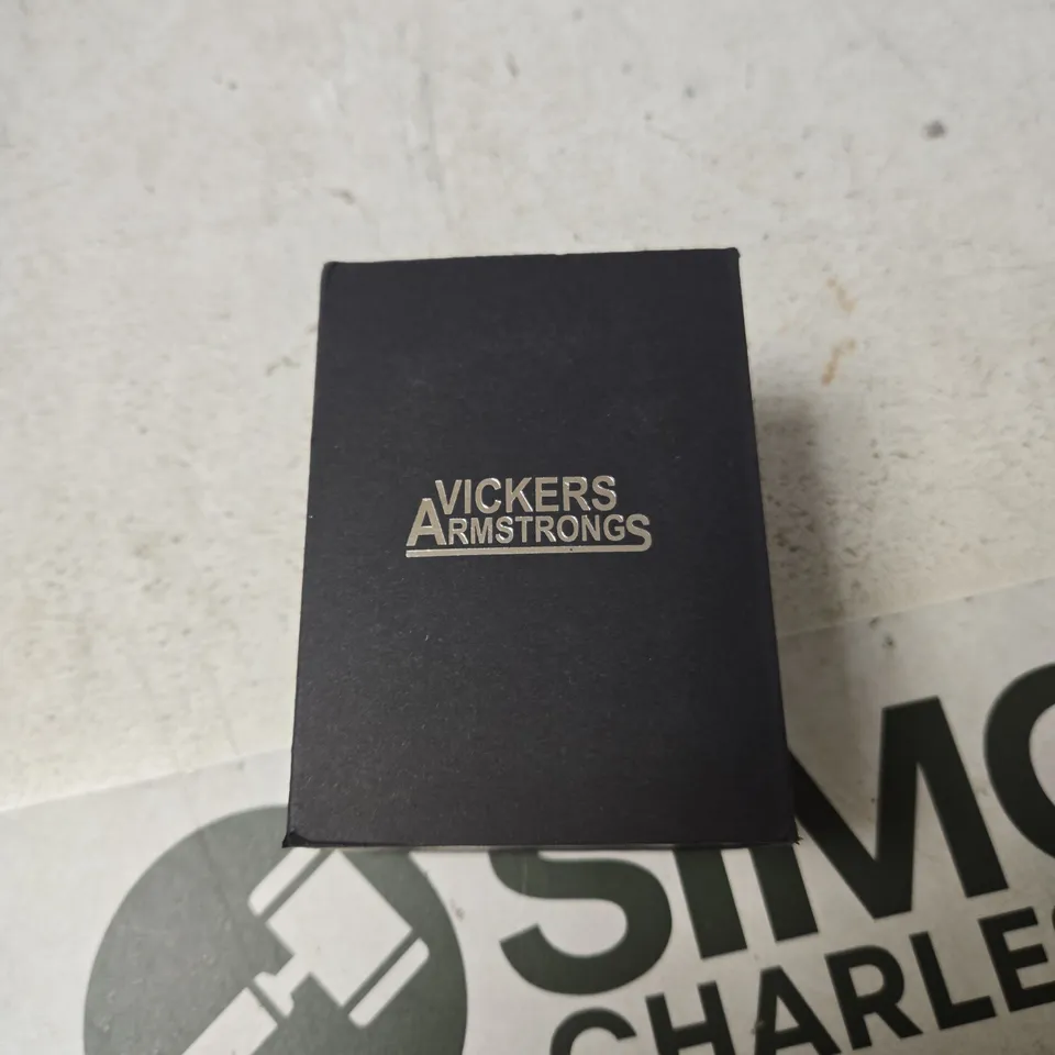 VICKERS ARMSTRONGS SILVER WATCH WITH BLUE FACE 