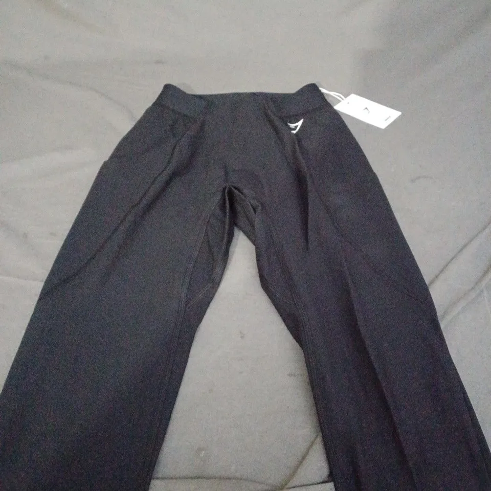 GYMSHARK RAW CUT LEGGINGS IN BLACK - SMALL