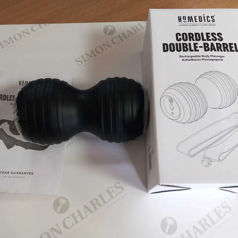 6 BOXED HOMEDICS CORDLESS DOUBLE-BARREL RECHARGEABLE BODY MASSAGER