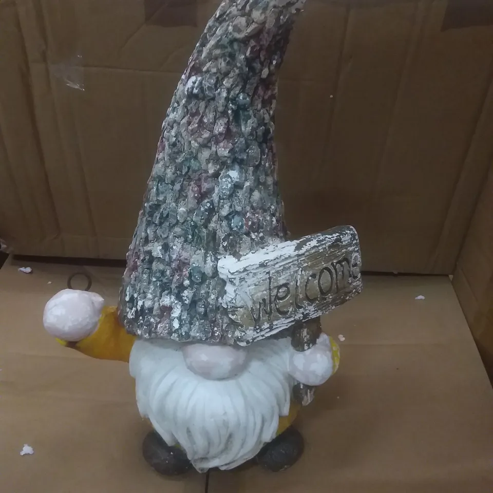 BOXED WELCOME CERAMIC GNOME