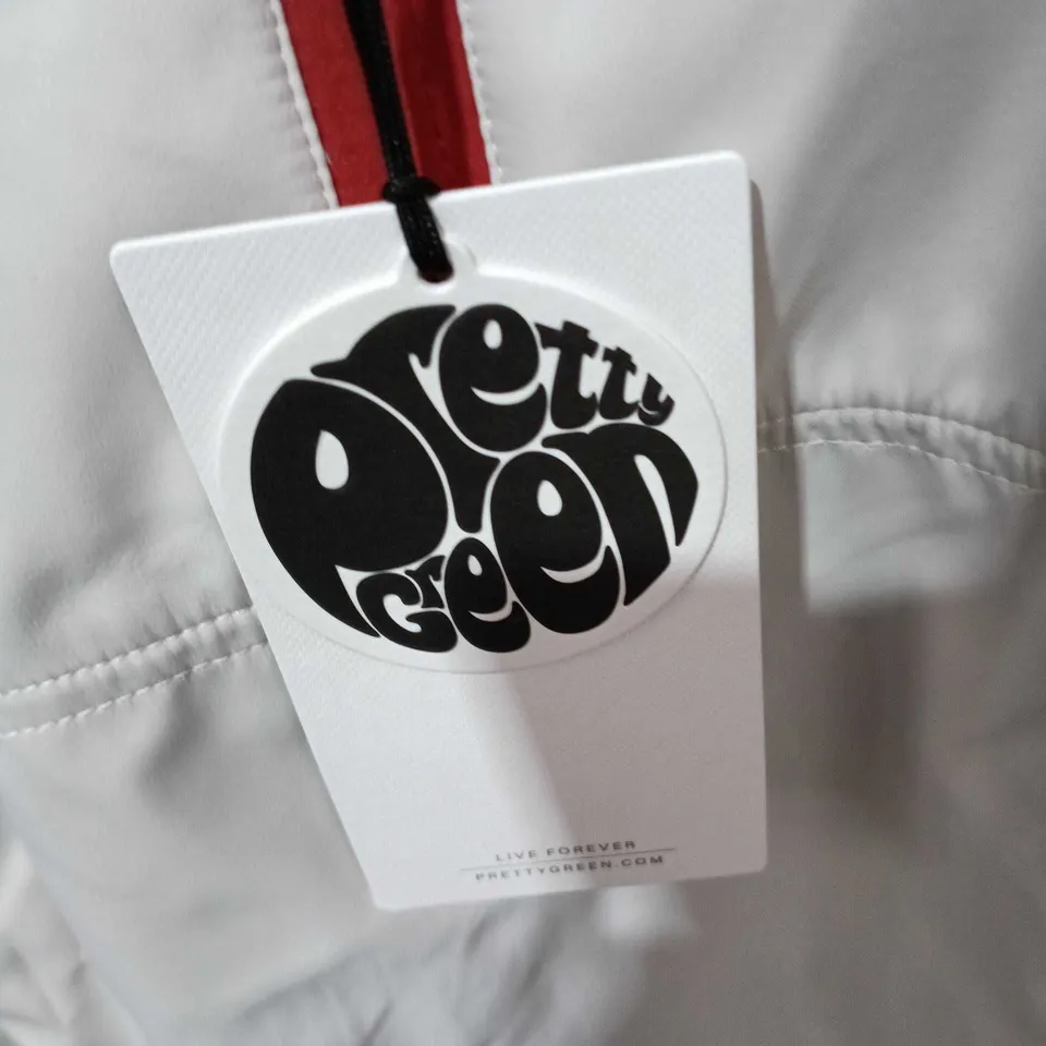 PRETTY GREEN LIVE FOREVER WINDBREAKER JACKET – RED/WHITE, UK L