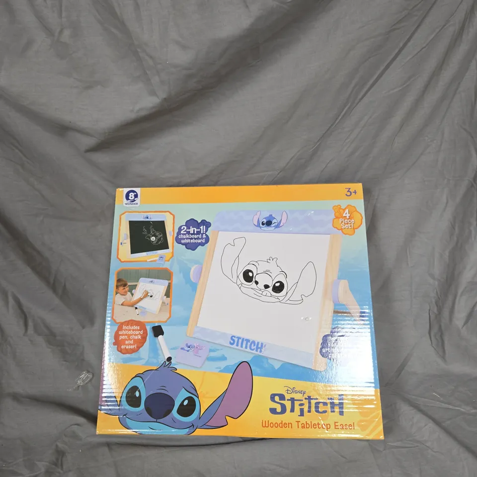 DISNEY STITCH WOODEN TABLETOP EASEL – 4-PIECE SET, BOXED