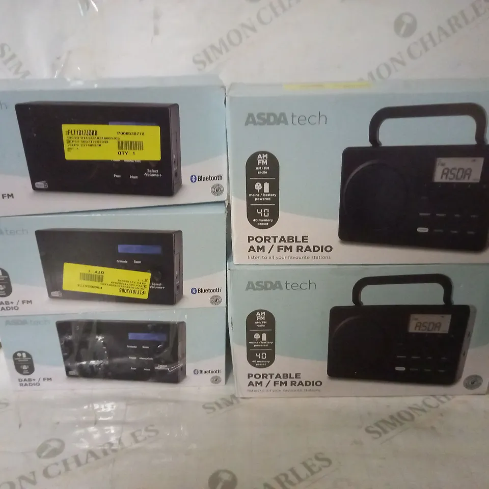 LOT OF 5 ASDATECH ASSORTED RADIOS