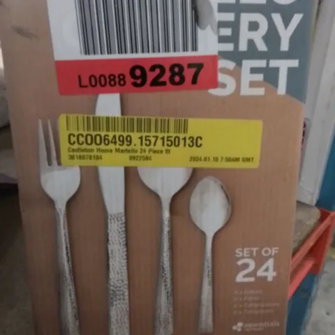 BOXED CASTLETON HOME MARTELLO 24 PIECE STAINLESS STEEL CUTLERY SET
