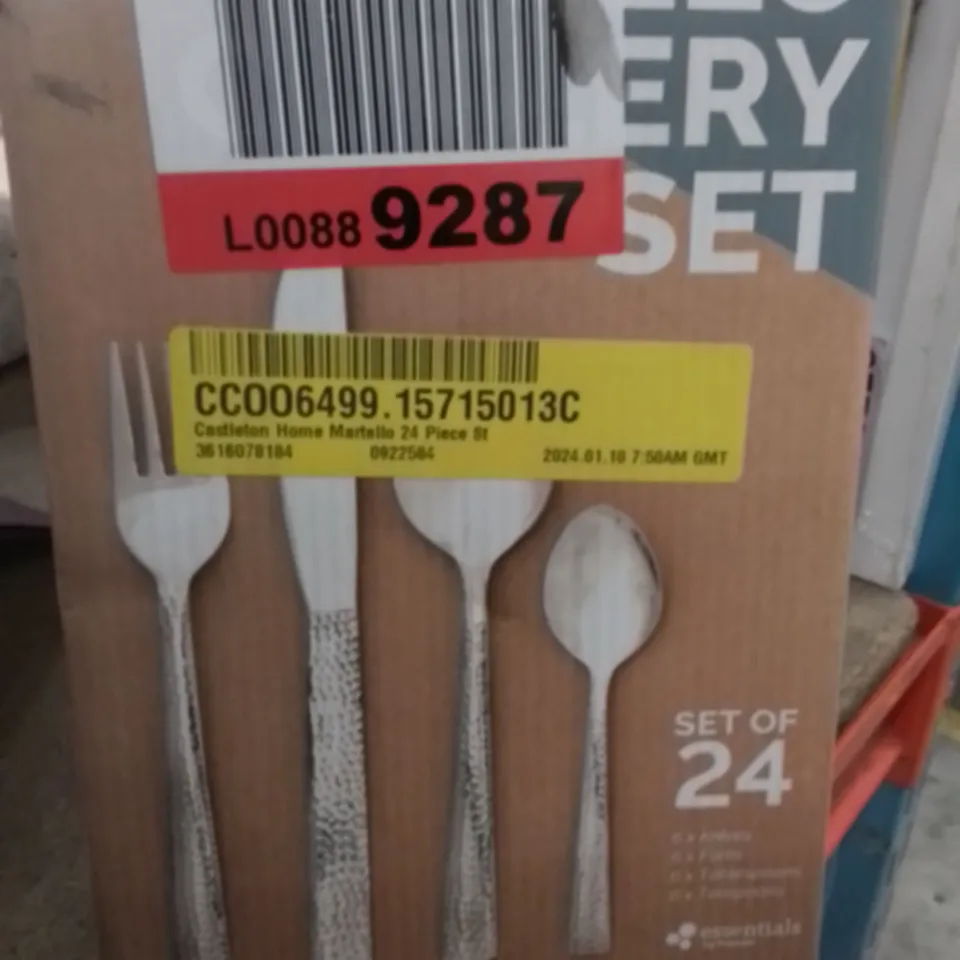 BOXED CASTLETON HOME MARTELLO 24 PIECE STAINLESS STEEL CUTLERY SET