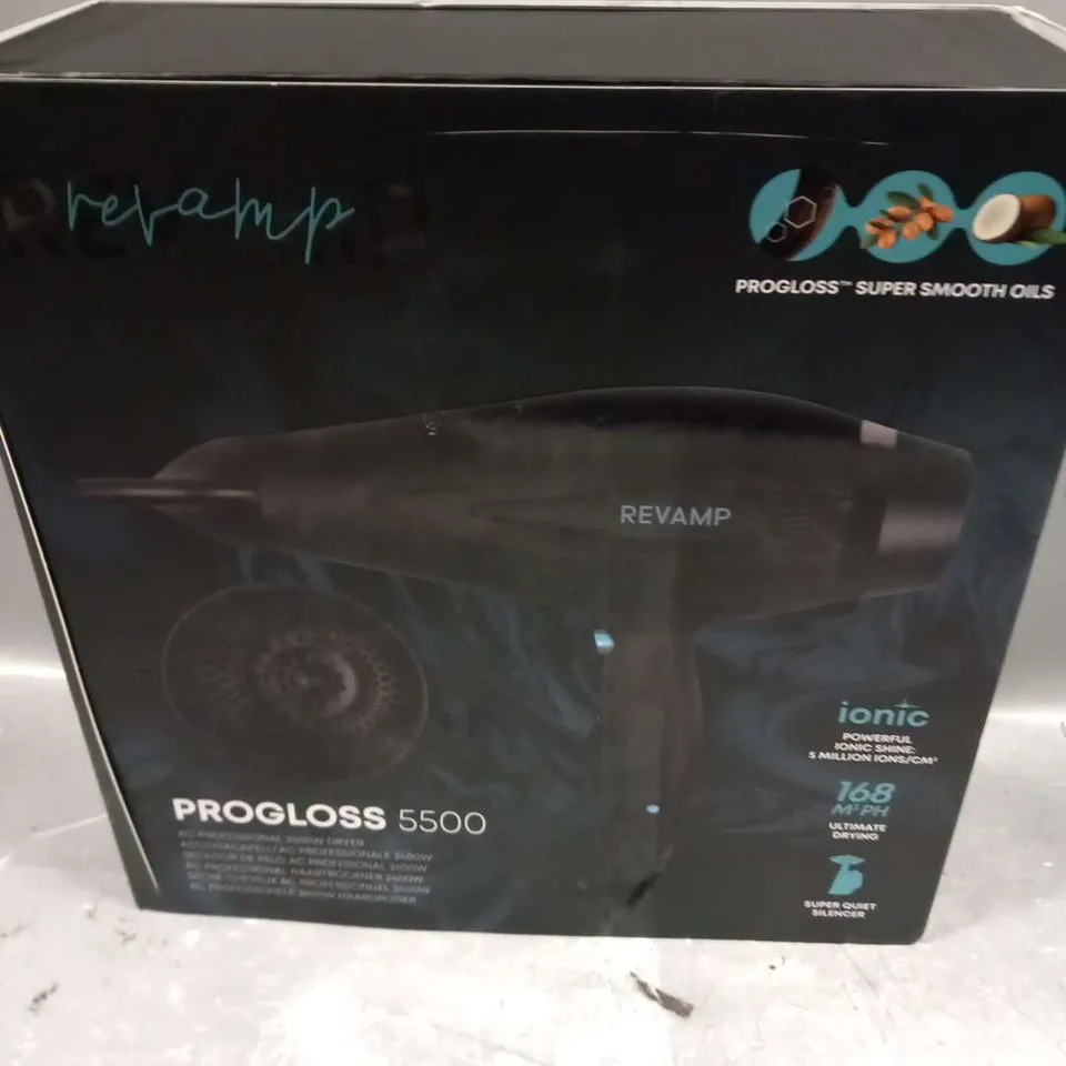 BOXED REVAMP PROGLOSS 5500 AC PROFESSIONAL 2400W DRYER DR-5500-GB