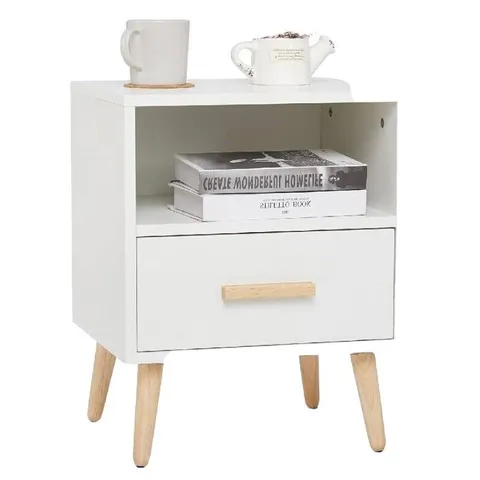BOXED MEERVEIL BEDSIDE TABLE WITH DRAWER