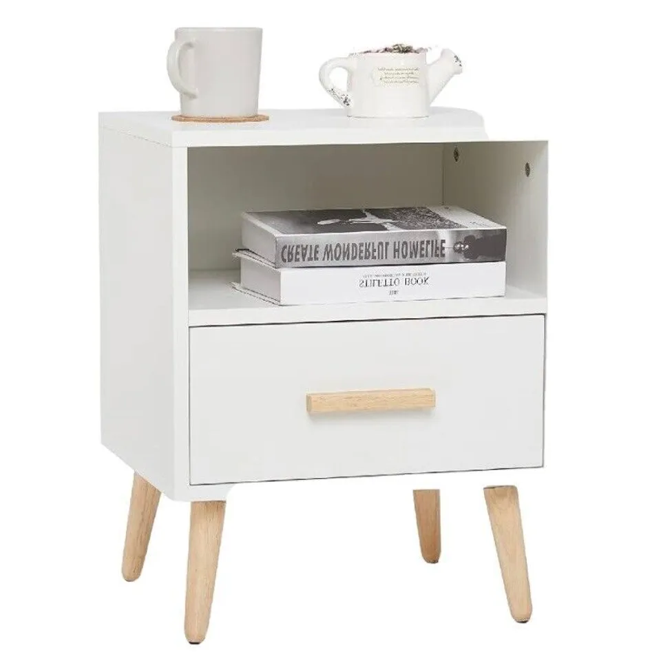BOXED MEERVEIL BEDSIDE TABLE WITH DRAWER