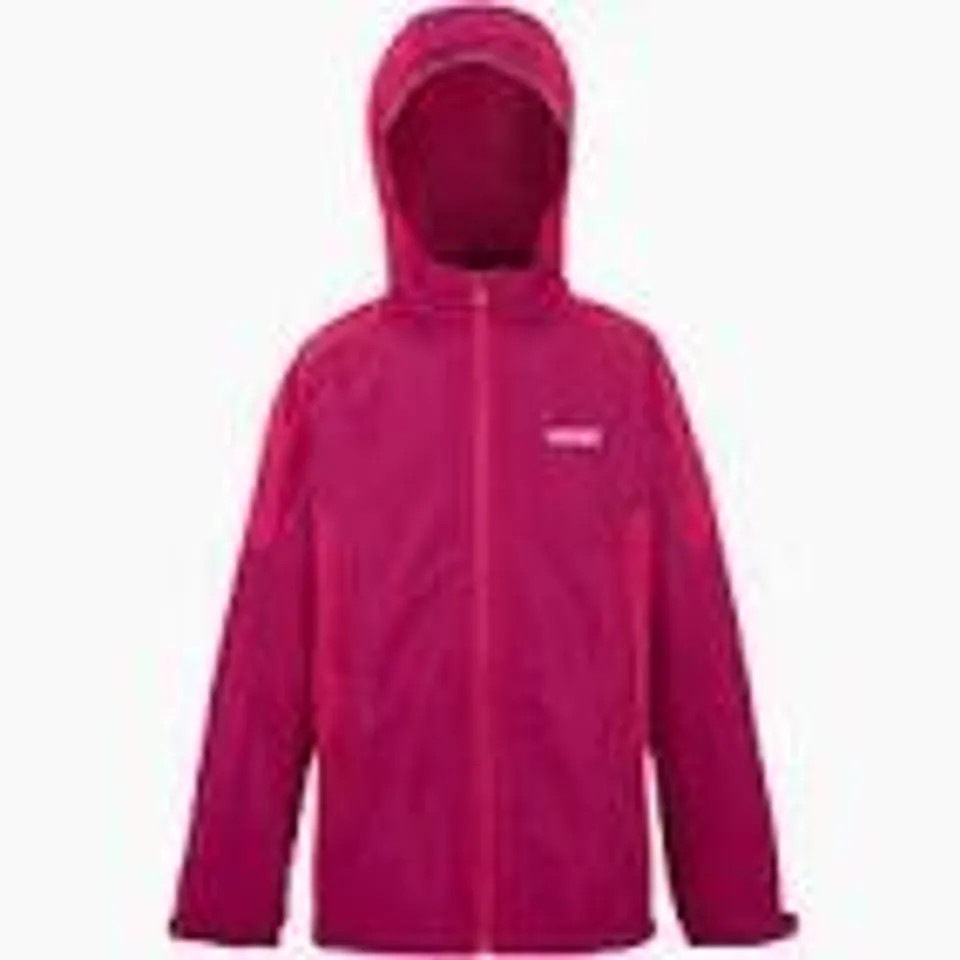 BRAND NEW REGATTA KIDS HURDLE V WATERPROOF JACKET IN BERRY PINK/PINK POTION SIZE UK 14 YEARS