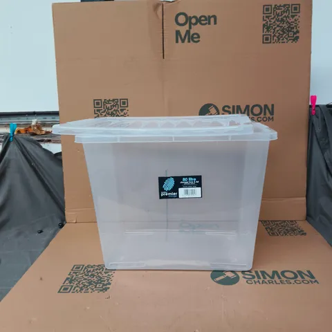 PREMIER STORAGE 80 LITRE CLEAR STORAGE BOX WITH LID