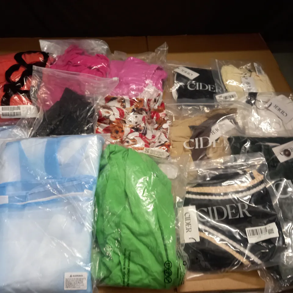 LARGE QUANTITY OF ASSORTED BAGGED CLOTHING ITEMS TO INCLUDE COLLUSION, CIDER AND FASHION SEXY LOUNGE