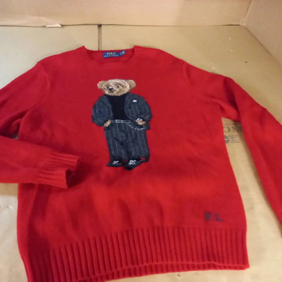 POLO RALPH LAUREN RED BEAR JUMPER - M