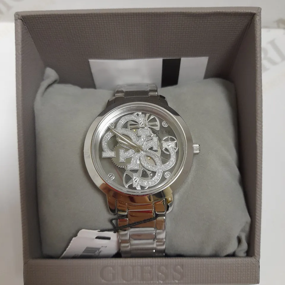 GUESS QUATTRO CLEAR STAINLESS STEEL LADIES WATCH  RRP £139