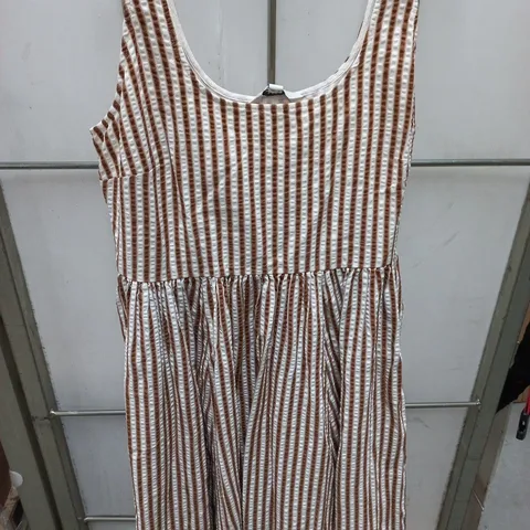 M&S PURE COTTON STRIPED DRESS – WOMEN'S, UK 14, REGULAR LENGTH
