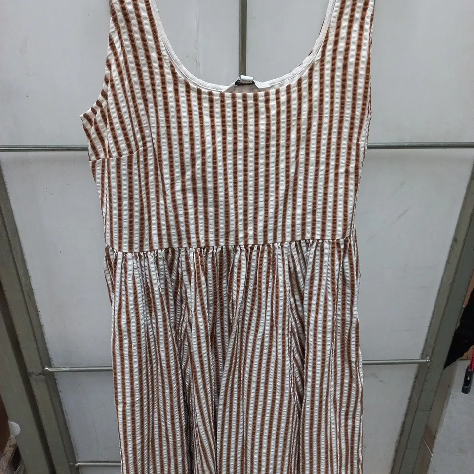 M&S PURE COTTON STRIPED DRESS – WOMEN'S, UK 14, REGULAR LENGTH