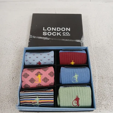 LONDON SOCK CO. SOCKS GIFT SET – 6 PAIRS, ASSORTED COLOURS