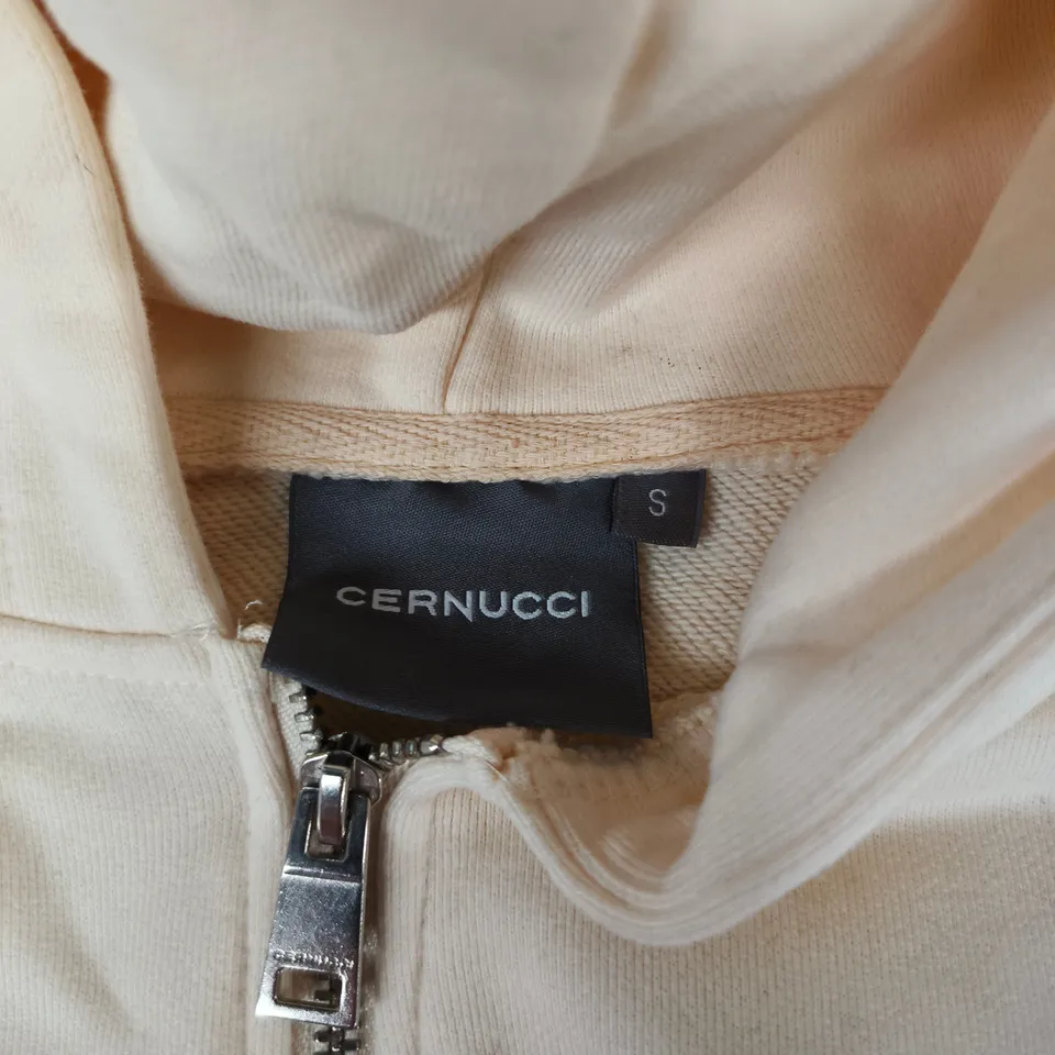 CERNUCCI CREAM ZIP WOMENS HOODIE, SIZE S