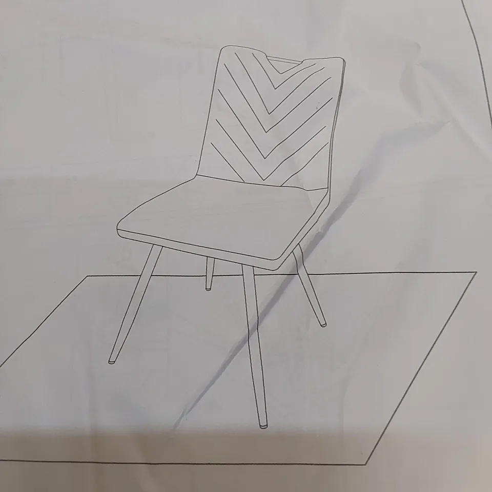 BOX CONTAINING SET OF 2 BLUE VELVET DINING CHAIR