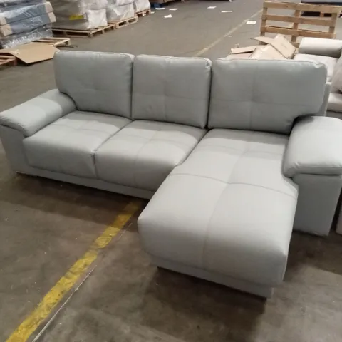 KANSAS L-SHAPE CORNER SOFA, RIGHT-HAND FACING, LIGHT GREY PREMIUM FAUX LEATHER