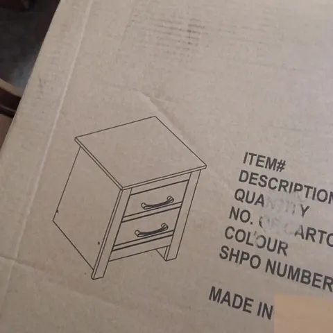 BOXED BEDSIDE 2 DRAWER CABINET - KALE GREEN - SMALL