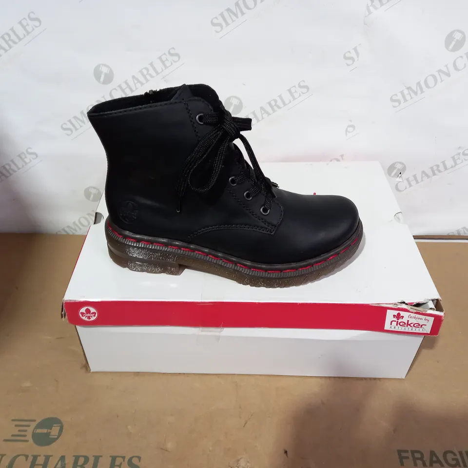 BOXED PAIR OF RIEKER BOOTS- SIZE 38