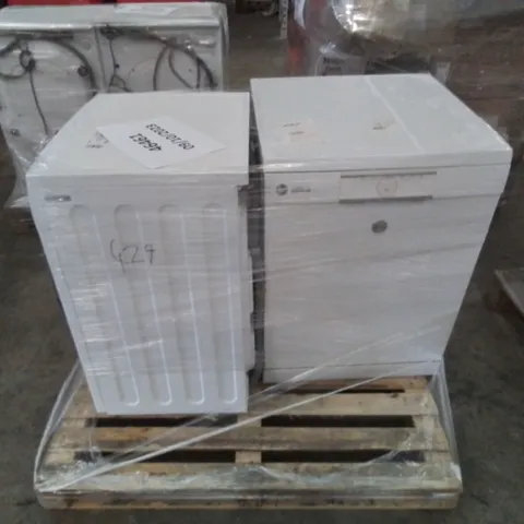 MIDEA FREESTANDING WASHING MACHINE 7KG WHITE AND HOOVER FREESTANDING FULLSIZE DISHWASHER WHITE