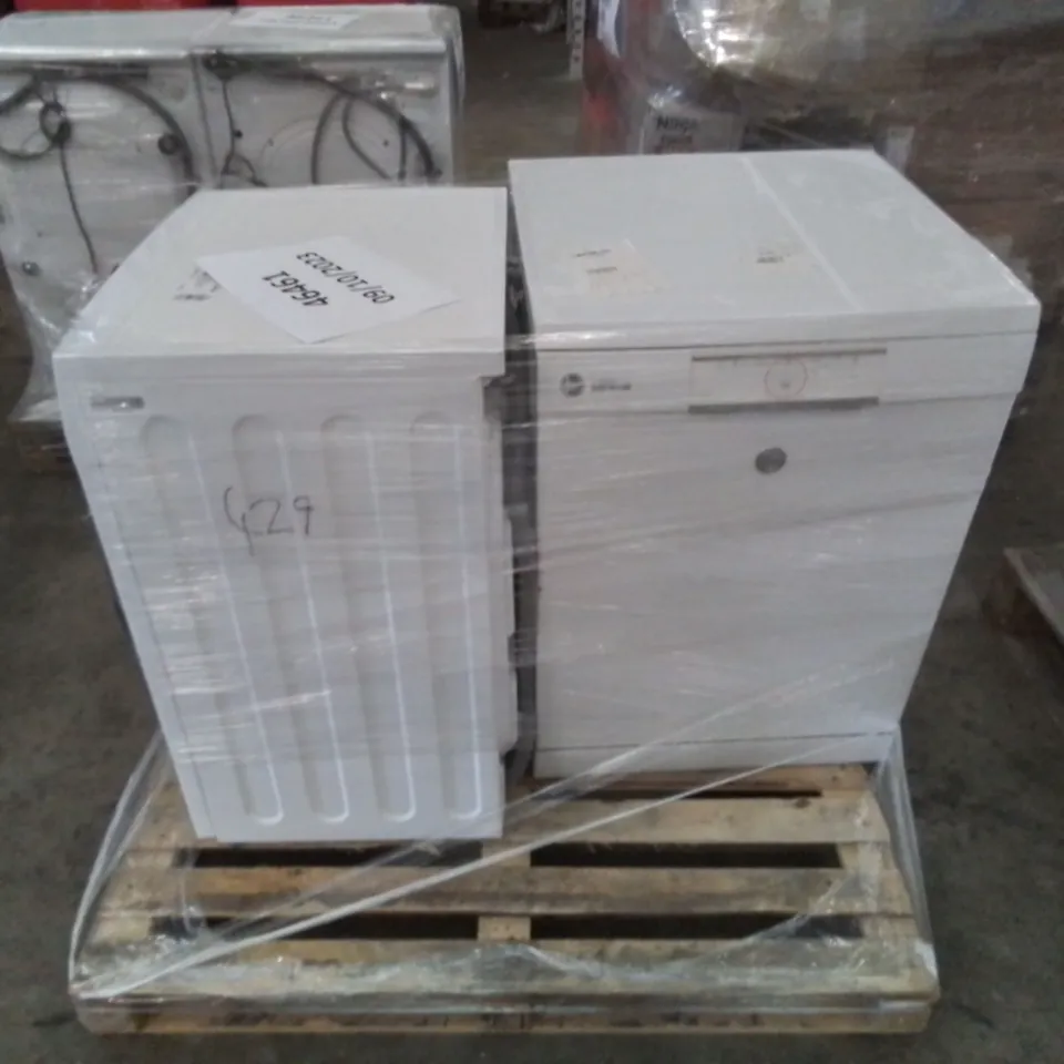 MIDEA FREESTANDING WASHING MACHINE 7KG WHITE AND HOOVER FREESTANDING FULLSIZE DISHWASHER WHITE