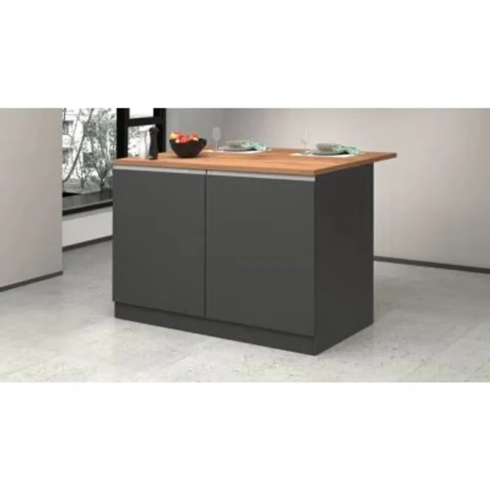 BOXED RAFIE WOOD KITCHEN ISLAND [2 BOXES] -NATURAL-